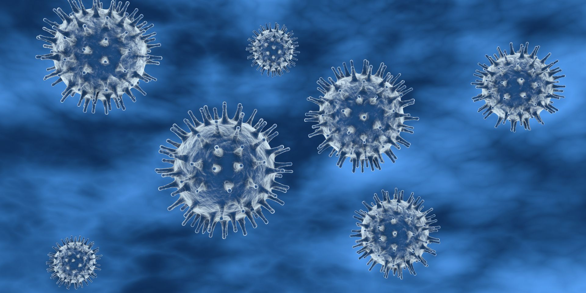 3D illustration of virus particles