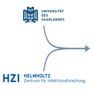 Logos: Universität des Saarlandes und HZI