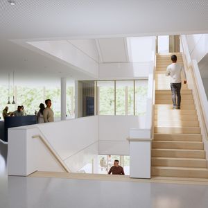 moderner Raum mit Treppe
